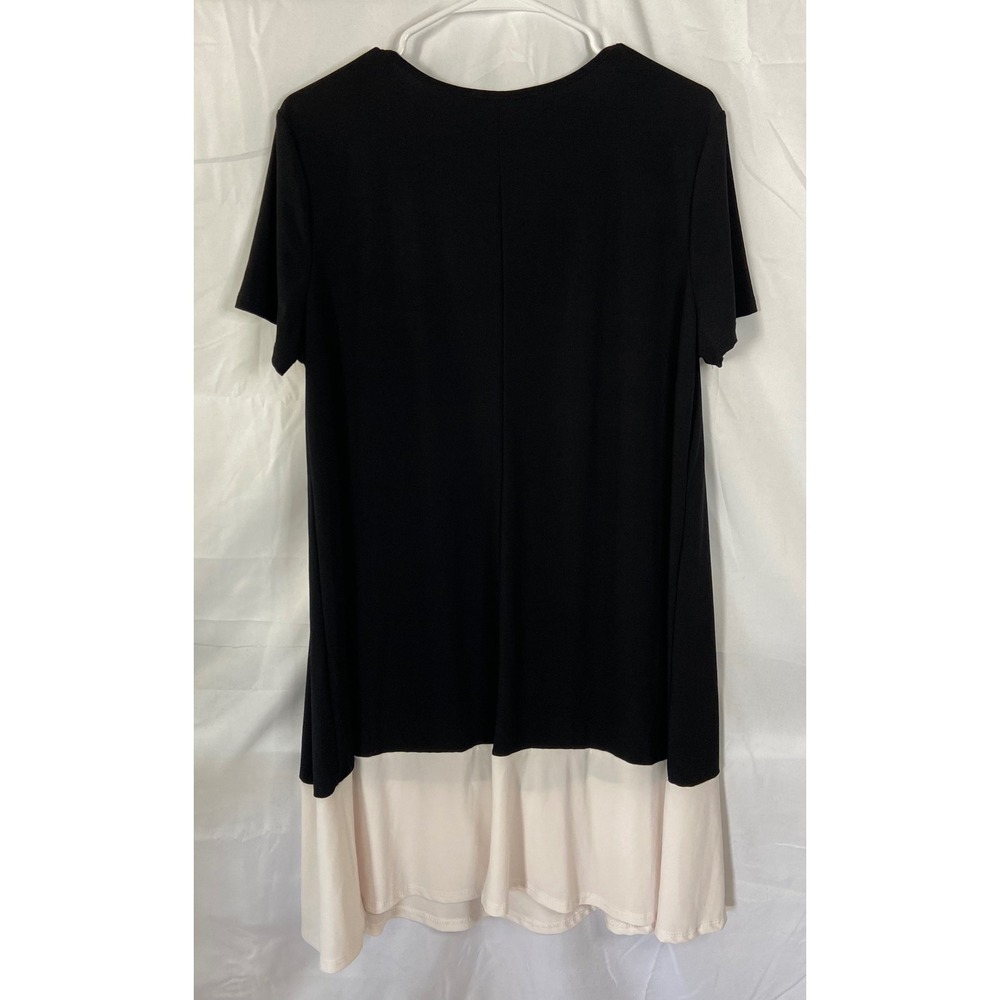 Annalee + Hope Womens XL Black Colorblock Short Sleeve Shift Dress Made USA - Picture 13 of 13